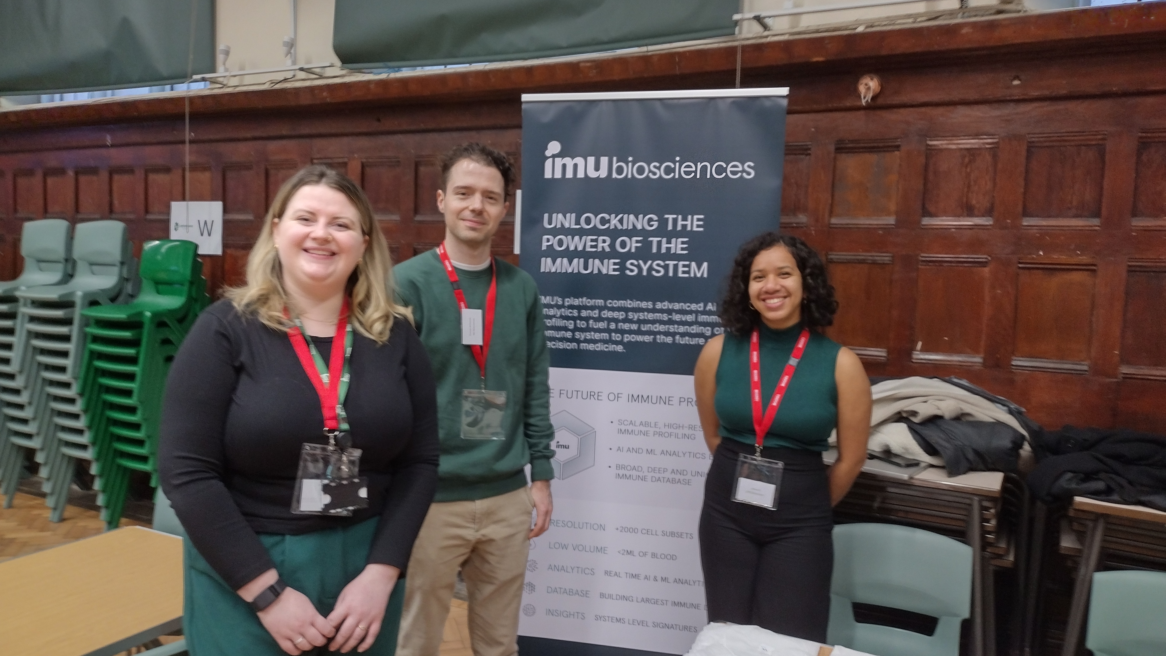 IMU Biosciences' Caitlin Smith, Duncan McKenzie and Hawo Ali